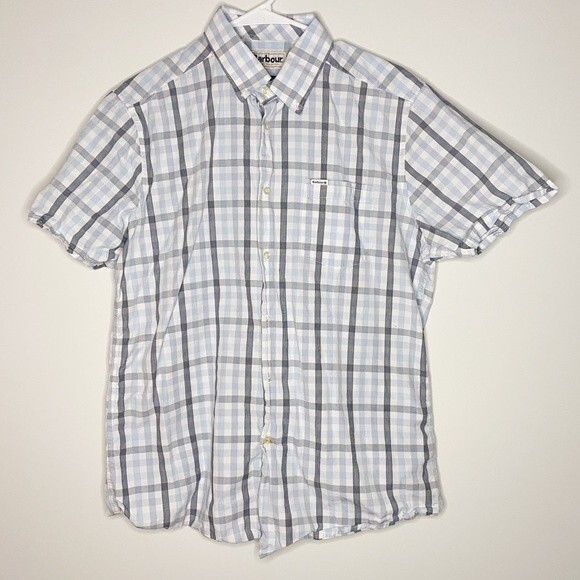 Barbour Men’s Tailored Fit Plaid Button Down Shirt Size Medium - Picture 1 of 9